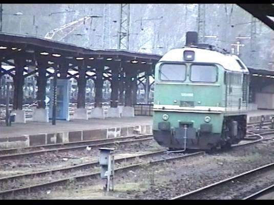 Auf den Bahnhof in Glauchau haben wir eine Grne BR 120 gesehen